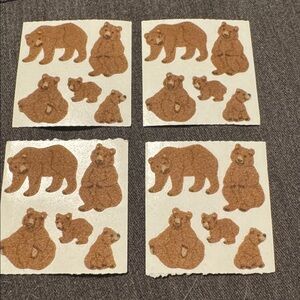 Vintage Sandylion Brown Bears Fuzzy Stickers